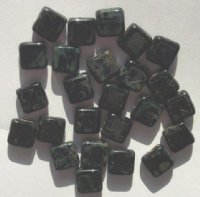 25 9mm Flat Square Black Marble